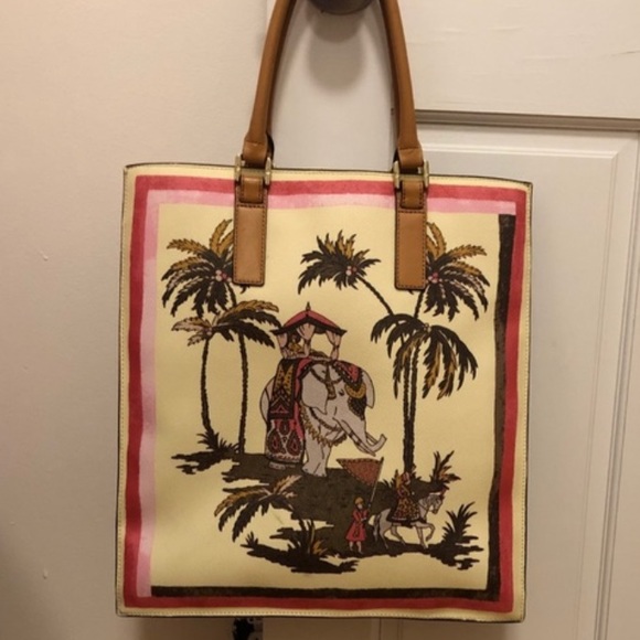 NWT Tory Burch tall new kerrington tote elephant beige cream tote - Picture 2 of 6